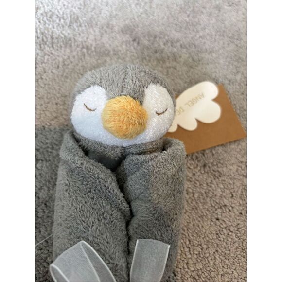 NWT Angel Dear Gray White Penguin Security Blanket Plush Lovey, B45 - Picture 3 of 4
